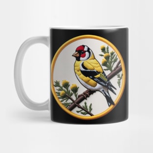 Goldfinch Embroidered Patch Mug